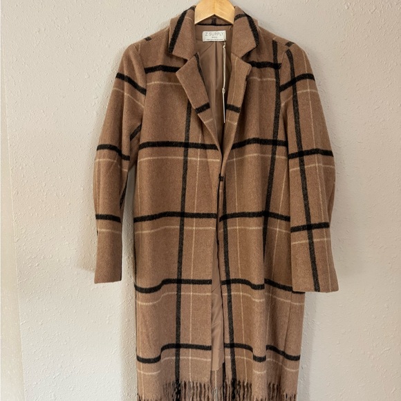 Z Supply Sweaters - Z Supply Tan Plaid Women's Sweater Coat NWT